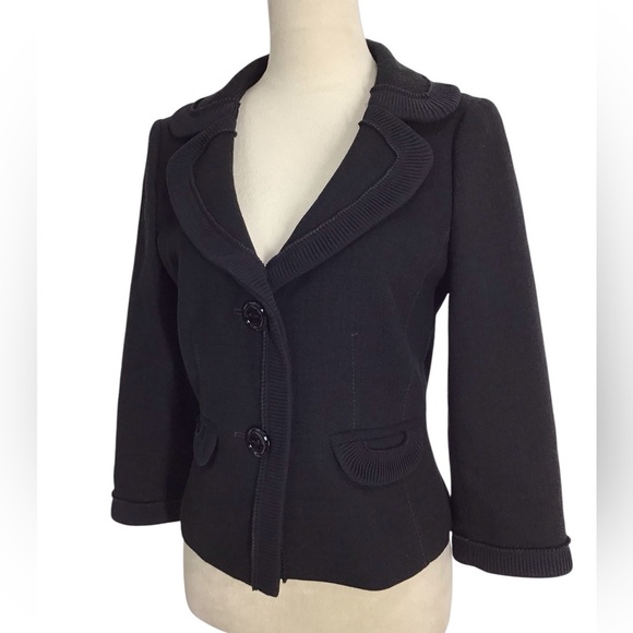 Ann Taylor Black Virgin Wool Blazer - Picture 3 of 10